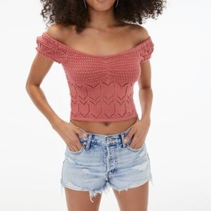 Crochet off shoulder top NWT